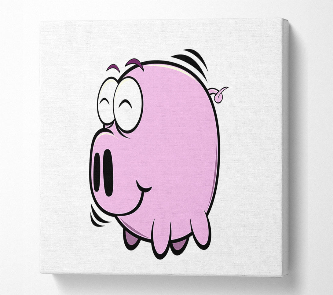  A Canvas Print of Happy Pig Smiling White Canvas Print