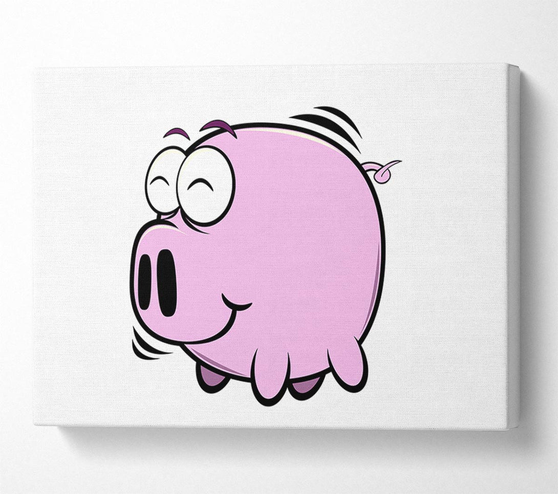  A Canvas Print of Happy Pig Smiling White Canvas Print