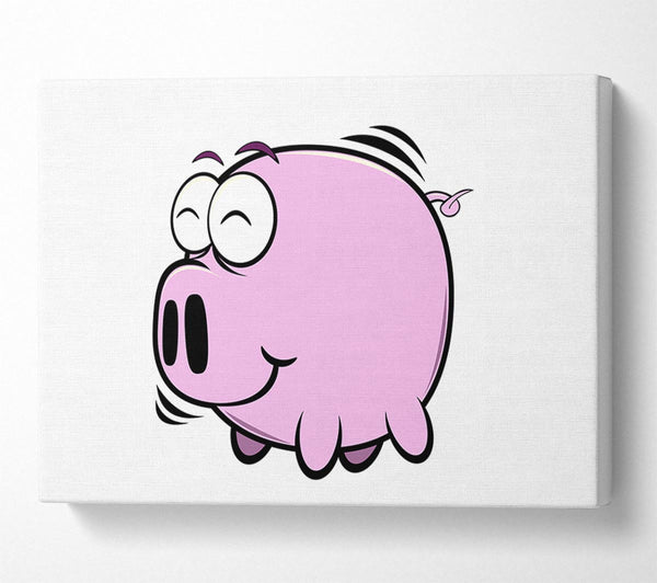  A Canvas Print of Happy Pig Smiling White Canvas Print