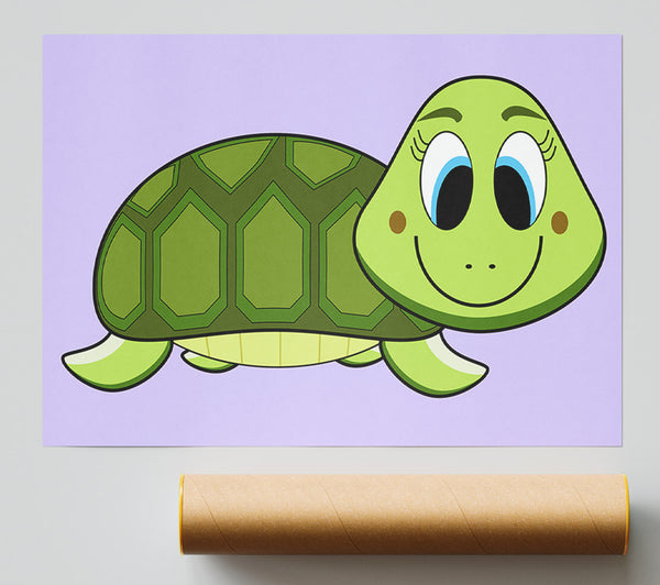 Happy Turtle Lilac Giclee Print