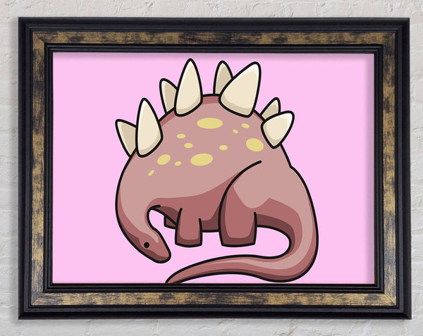 Herbivore Dinosaur Pink Framed Print