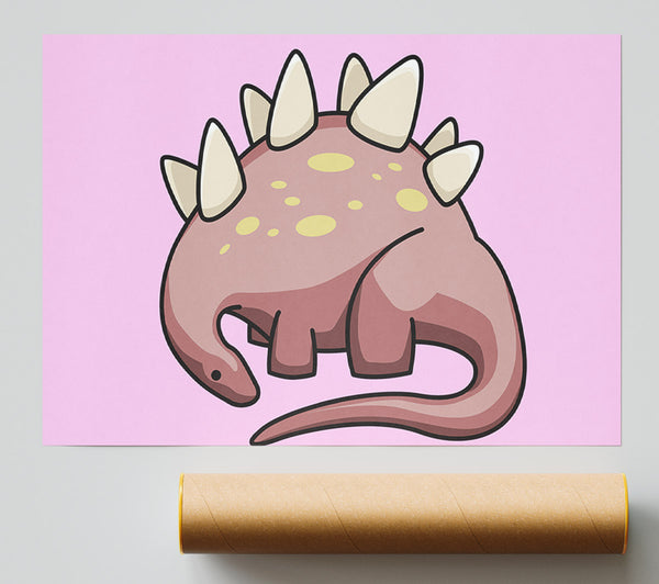 Herbivore Dinosaur Pink Print