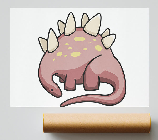 Herbivore Dinosaur White Print