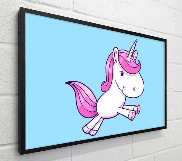 Leaping Unicorn Baby Blue
