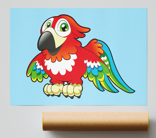 Little Parrot Baby Blue Giclee Print