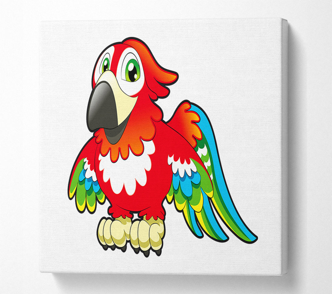  A Canvas Print of Little Parrot White Canvas Art