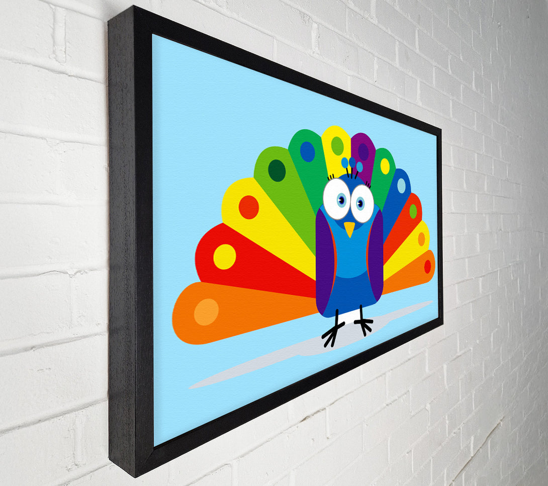  A Canvas Print of Little Peacock Baby Blue Canvas Print