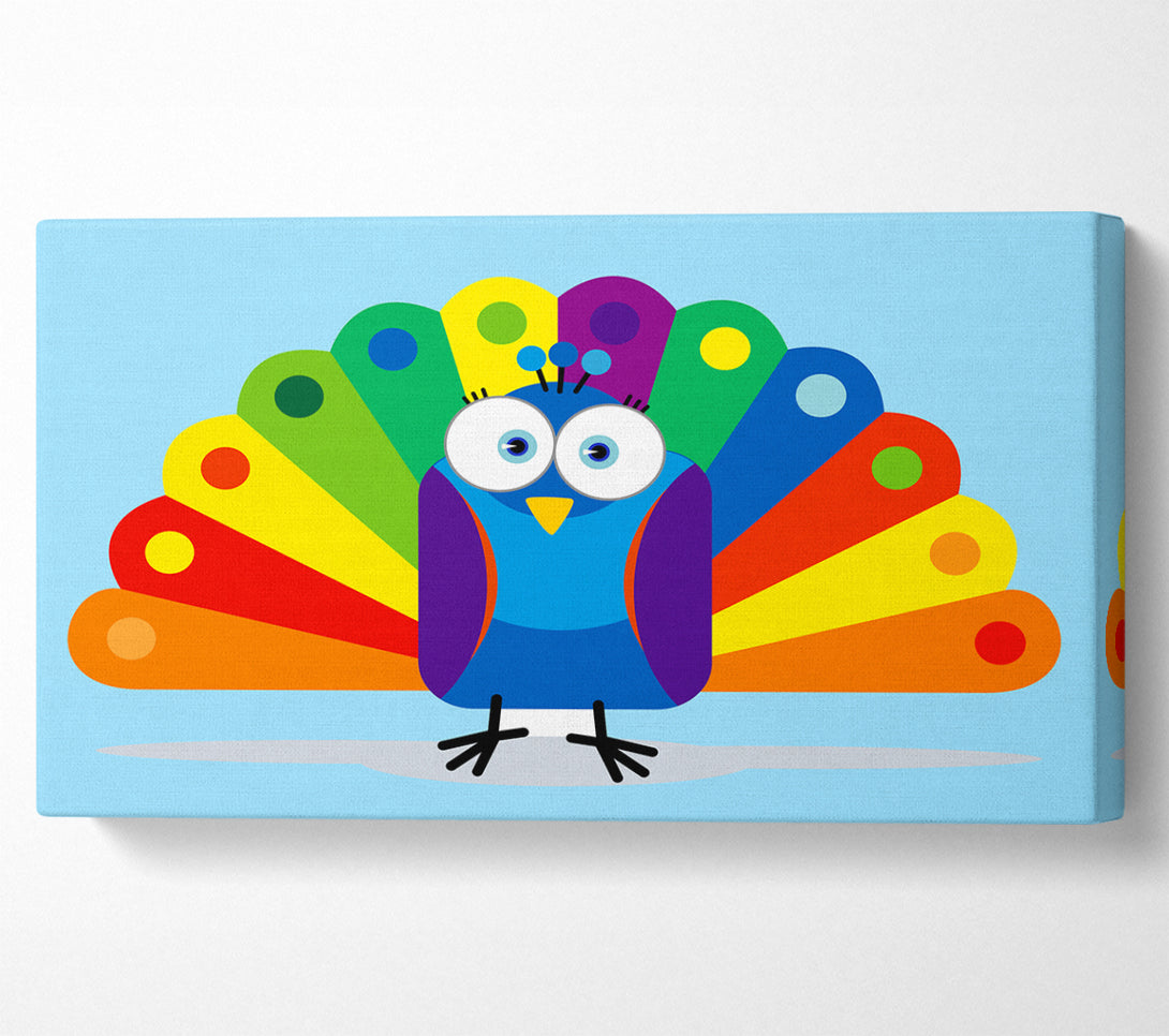  A Canvas Print of Little Peacock Baby Blue Canvas Print