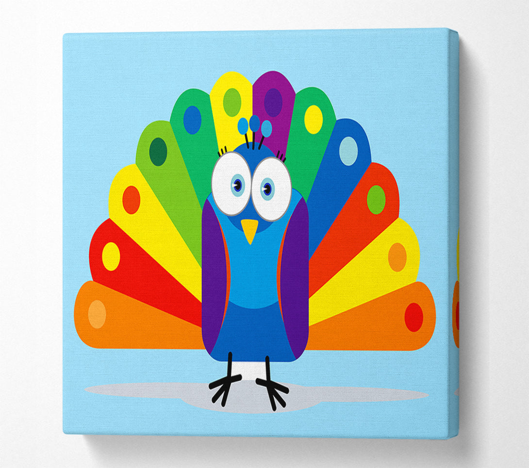  A Canvas Print of Little Peacock Baby Blue Canvas Print