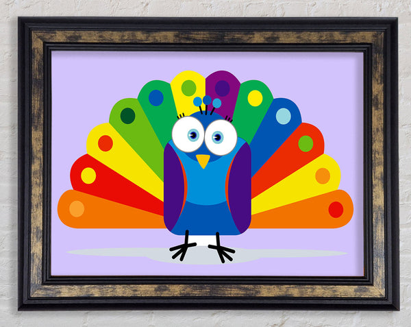 Little Peacock Lilac Framed Print