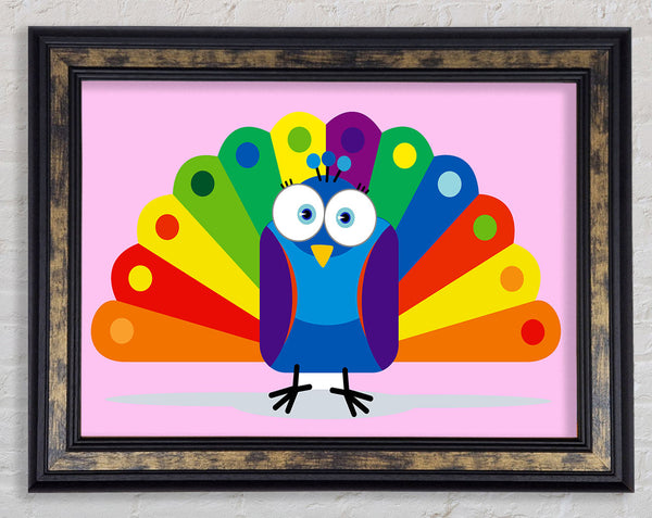 Little Peacock Pink Framed Print