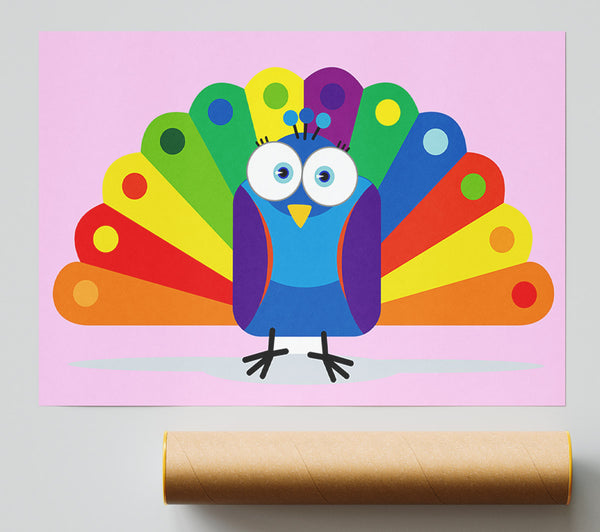 Little Peacock Pink Poster