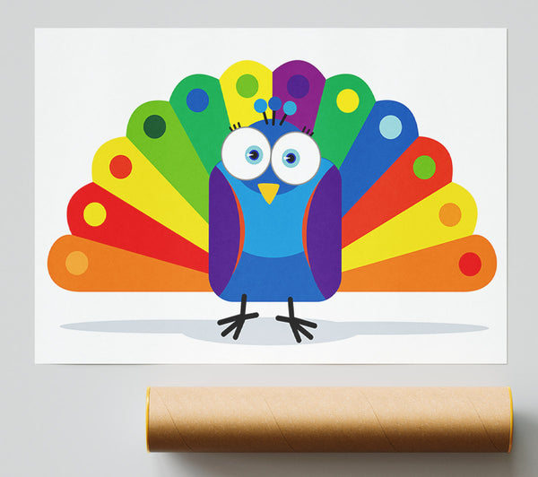 Little Peacock White Print