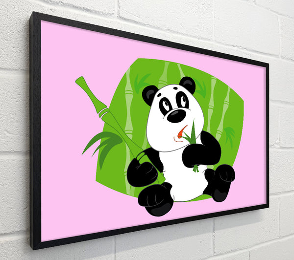 Panda Eating Bamboo Pink