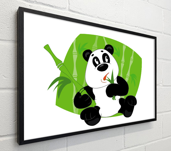Panda Eating Bamboo White
