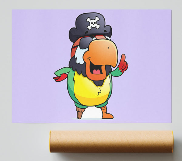 Pirate Parrot Eyepatch Lilac Poster