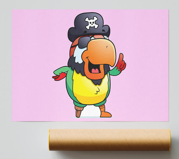 Pirate Parrot Eyepatch Pink Print