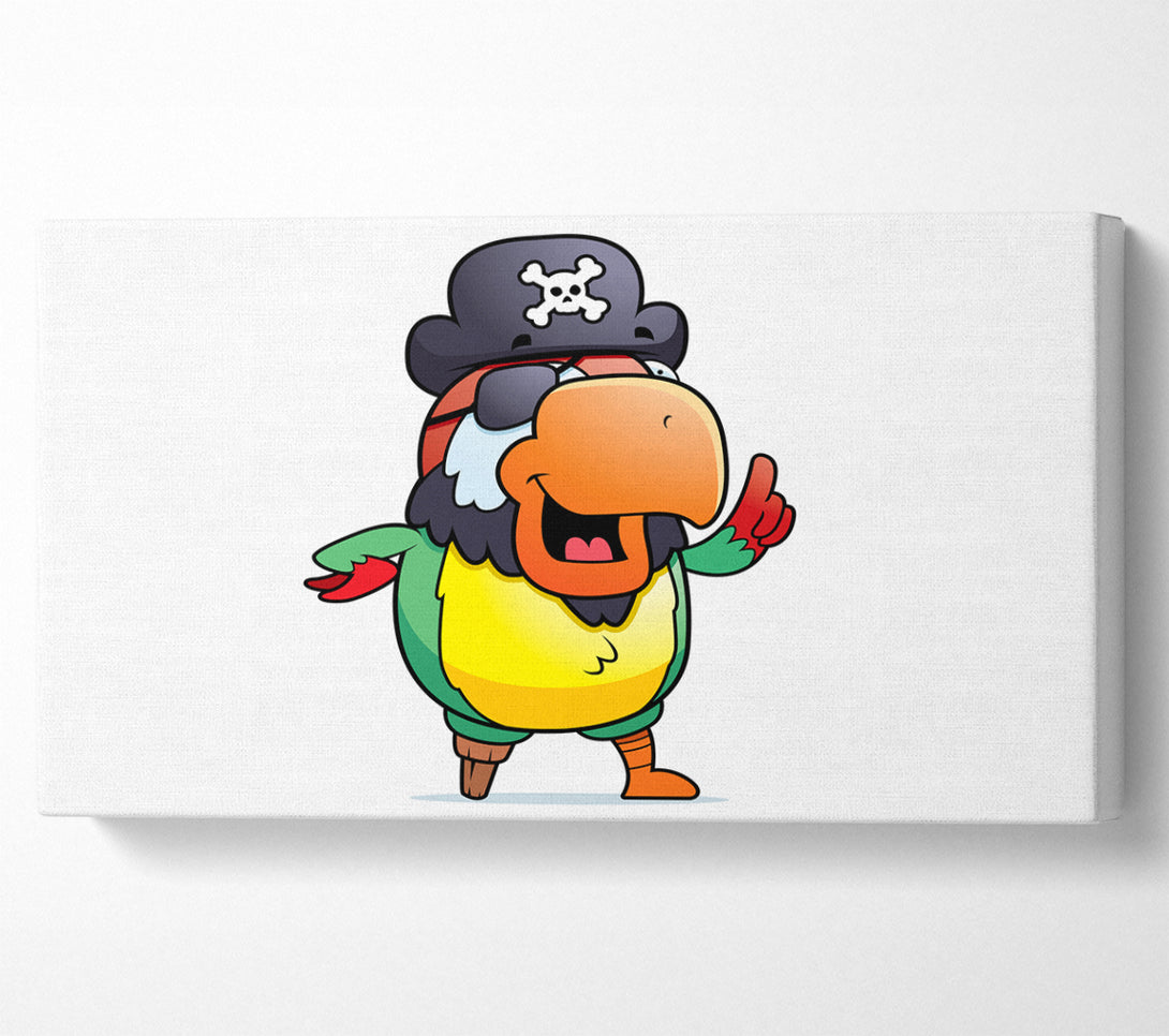  A Canvas Print of Pirate Parrot Eyepatch White Canvas Print