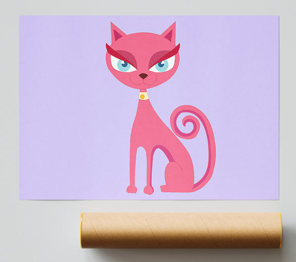 Posh Cat Lilac Poster
