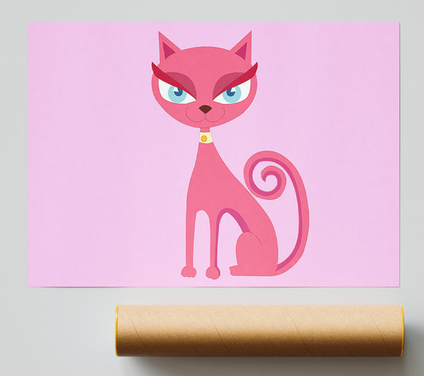 Posh Cat Pink Print