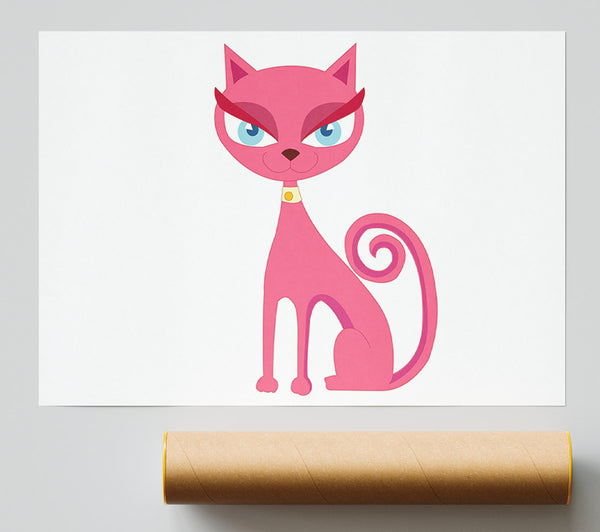 Posh Cat White Giclee Print
