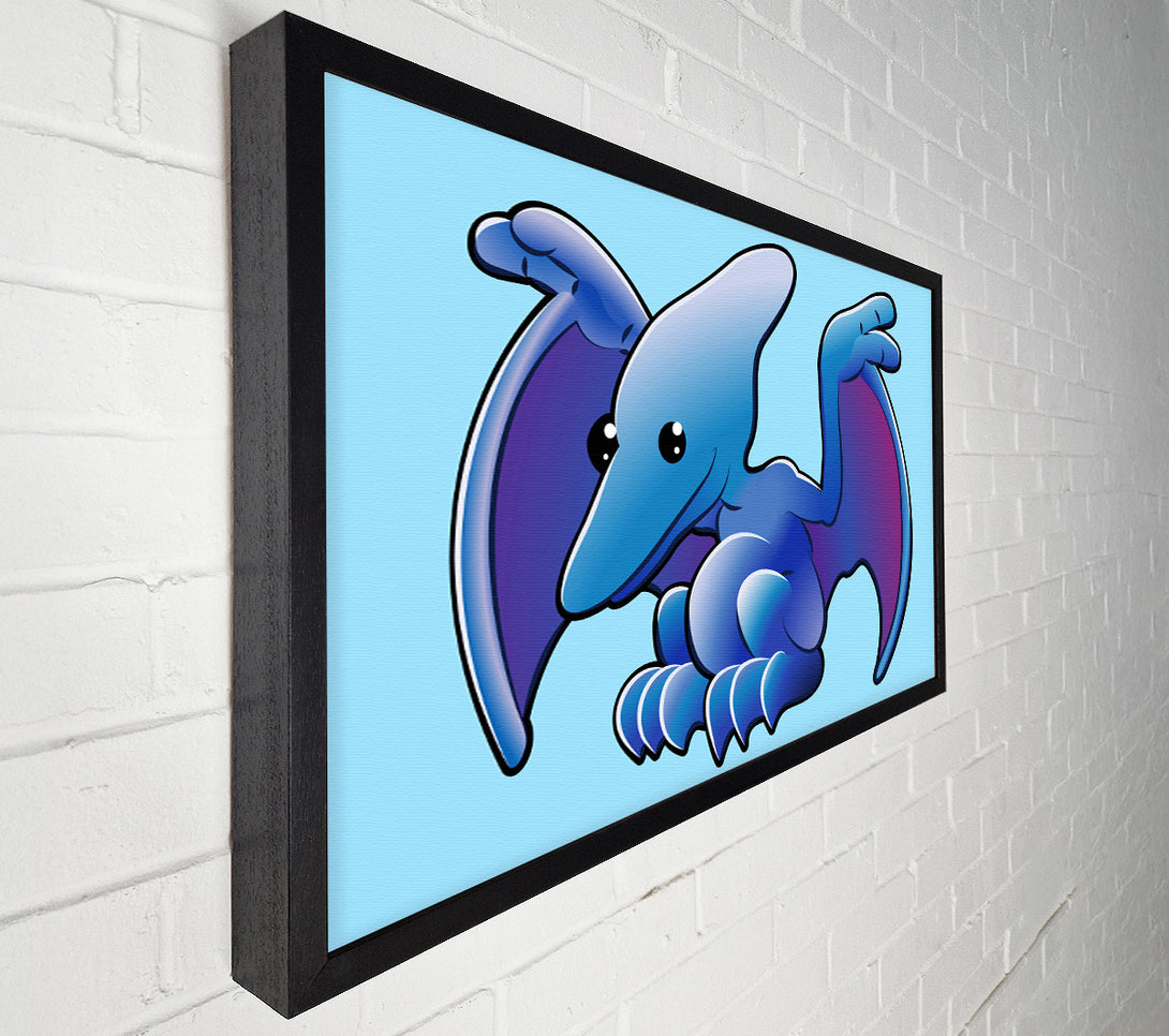  A Canvas Print of Pterodactyl Dinosaur Baby Blue Canvas Art