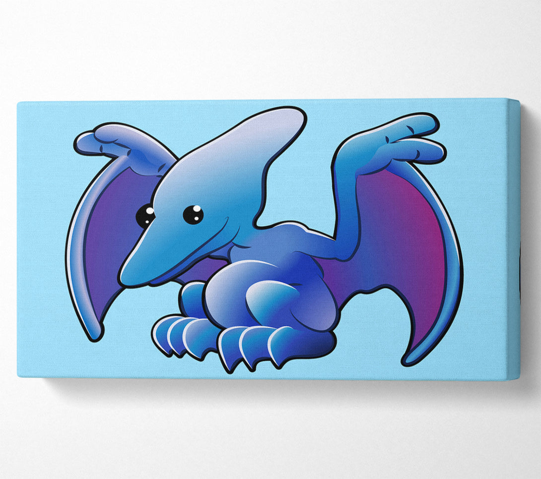  A Canvas Print of Pterodactyl Dinosaur Baby Blue Canvas Art