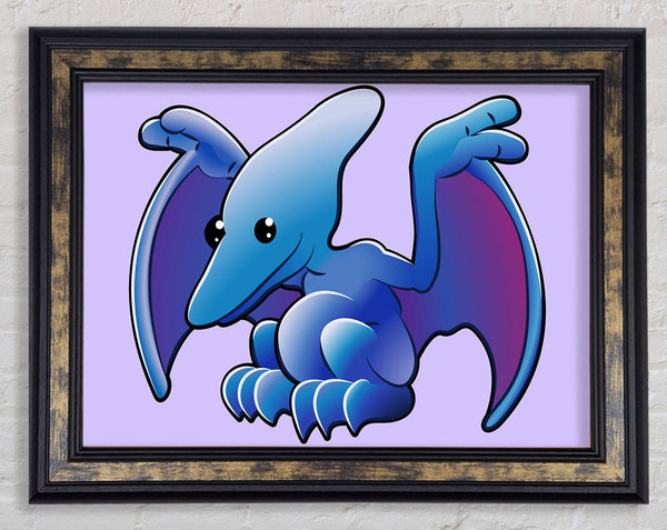 Pterodactyl Dinosaur Lilac Framed Print