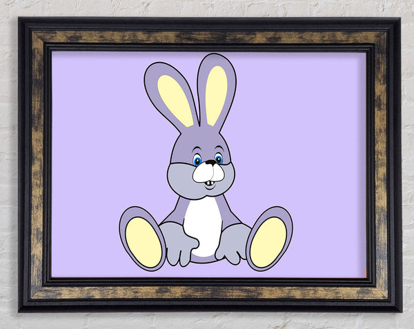 Rabbit Sitting Down Lilac Framed Print