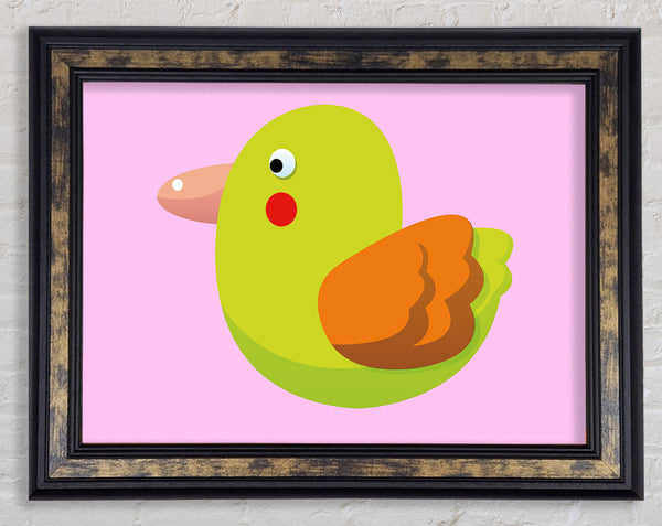 Red Spot Bird Pink Framed Print