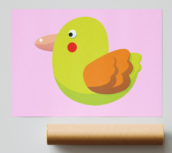 Red Spot Bird Pink Poster