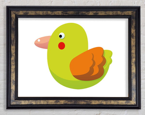 Red Spot Bird White Framed Print