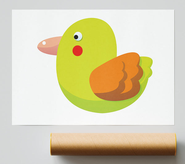 Red Spot Bird White Giclee Print