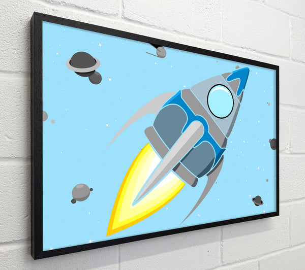 Rocket Ship Baby Blue