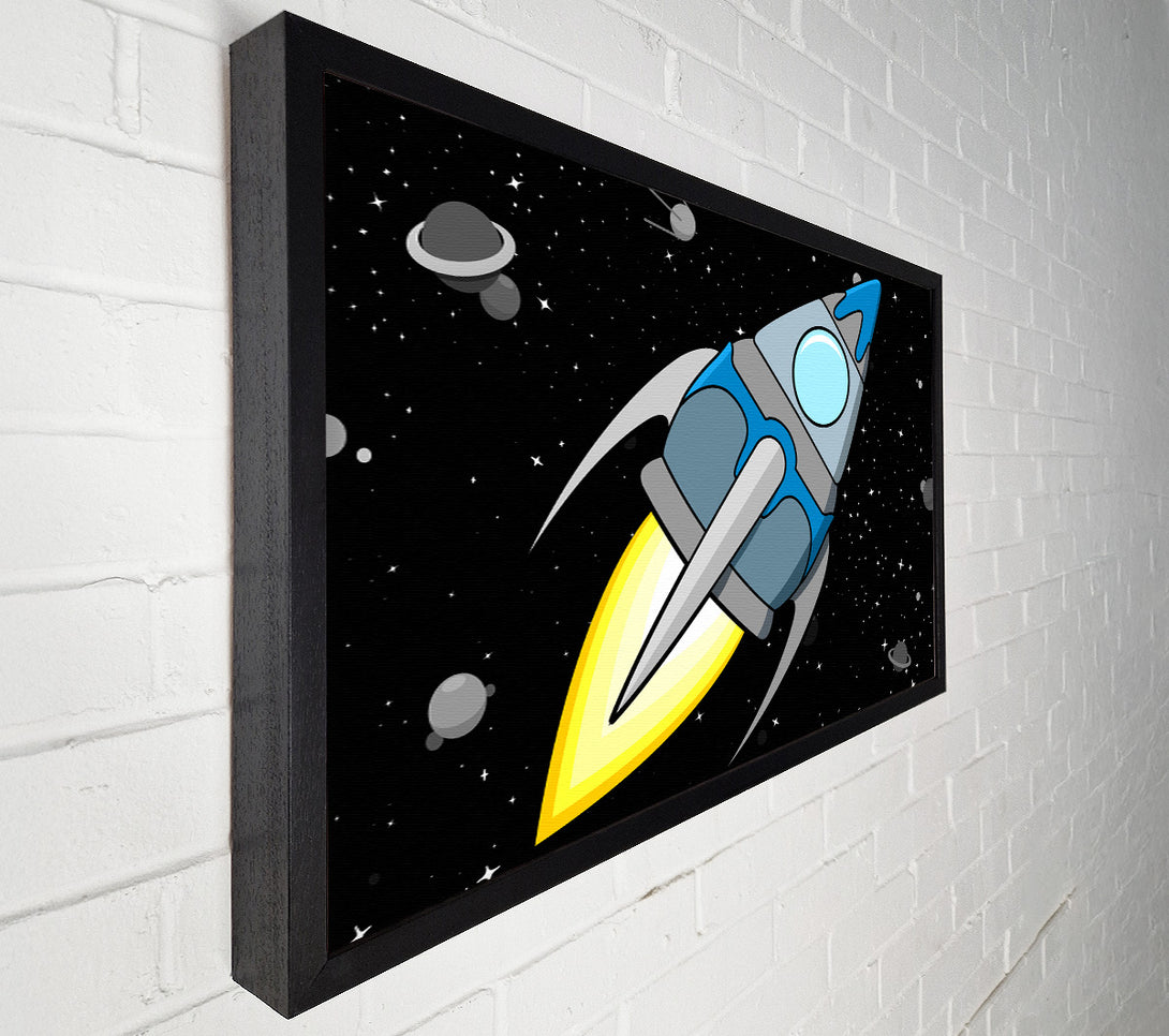  A Canvas Print of Rocket Ship White Canvas Wall Art