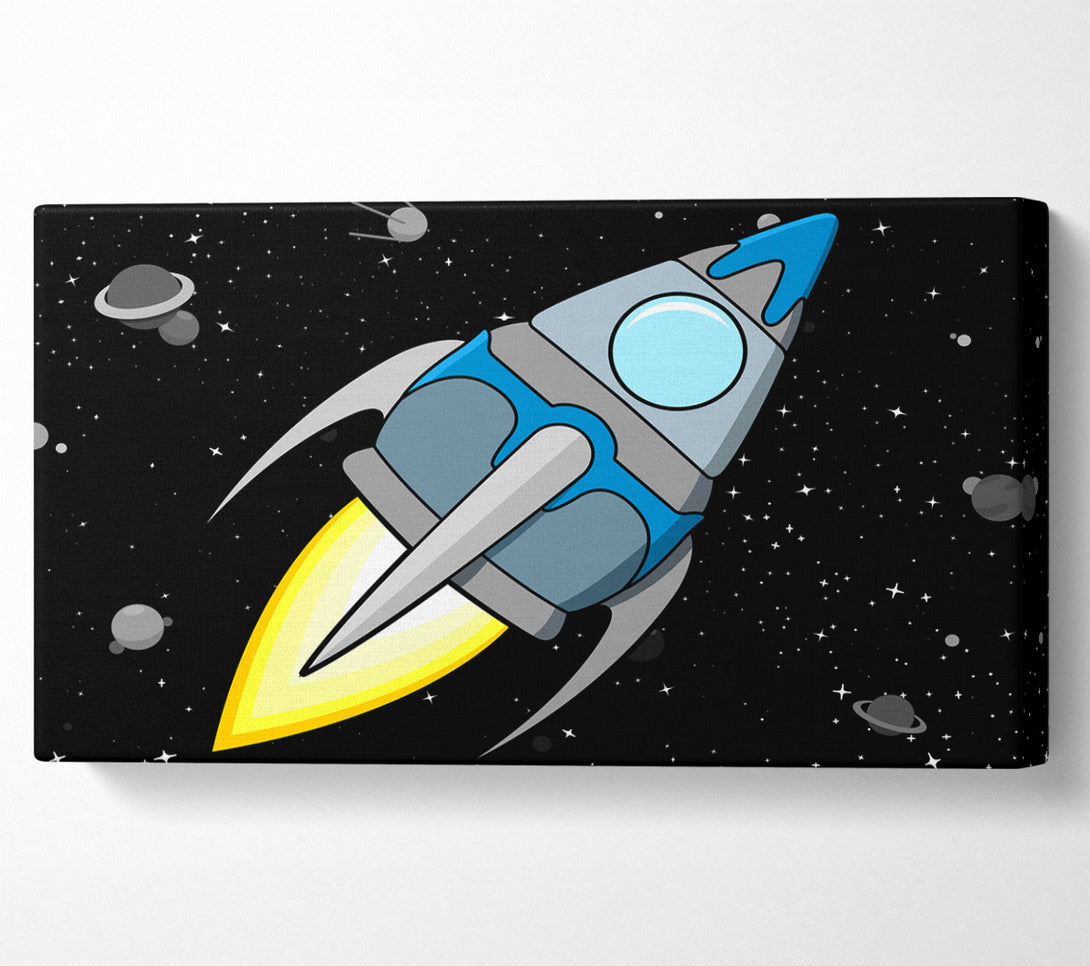  A Canvas Print of Rocket Ship White Canvas Wall Art