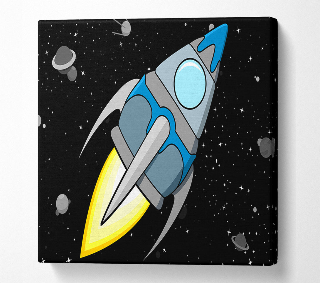  A Canvas Print of Rocket Ship White Canvas Wall Art