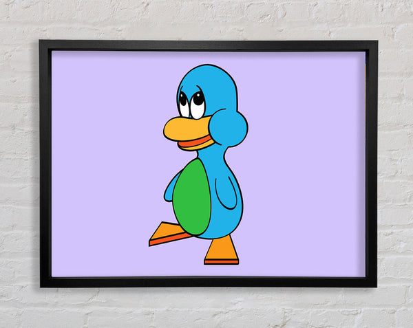 Sad Duck Lilac Framed Print