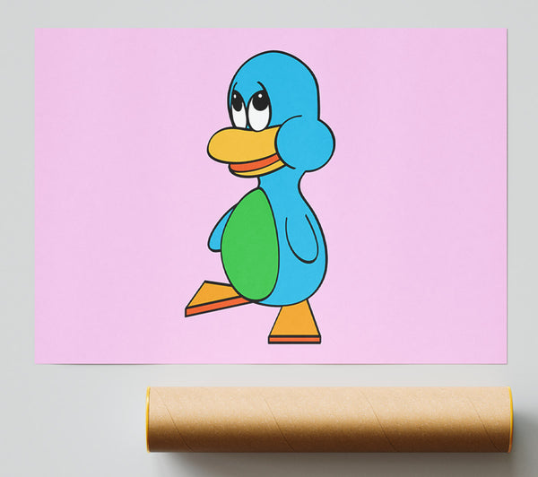 Sad Duck Pink Print