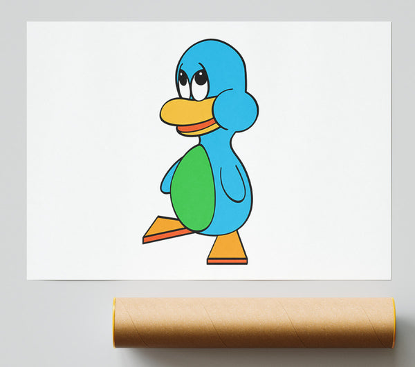 Sad Duck White Print