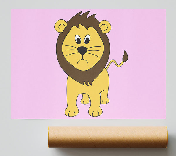 Sad Lion Pink Giclee Print