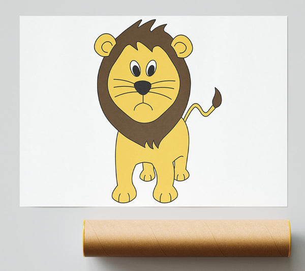 Sad Lion White Giclee Print