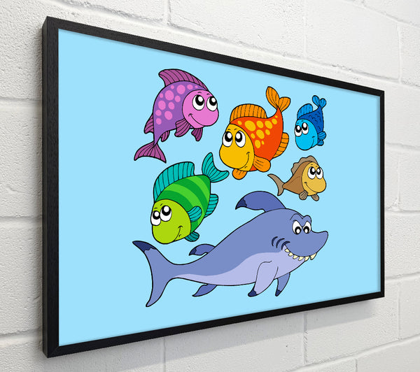 Shark And Fish Baby Blue