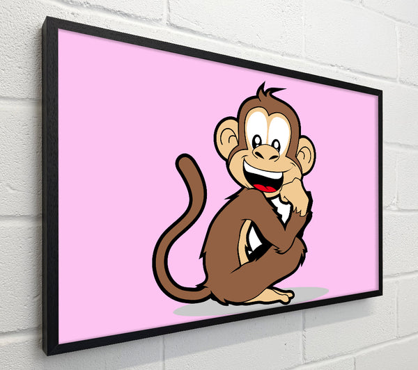 Sitting Monkey Smiling Pink