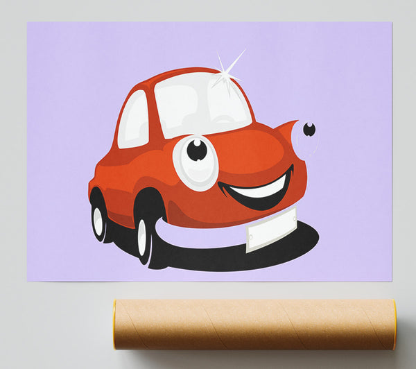 Smiling Clean Car Lilac Print
