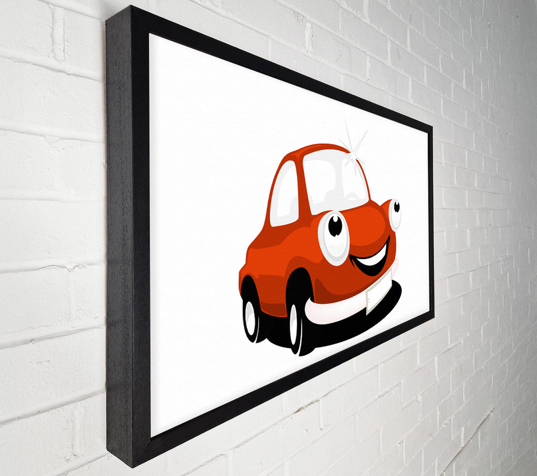  A Canvas Print of Smiling Clean Car White Canvas Print