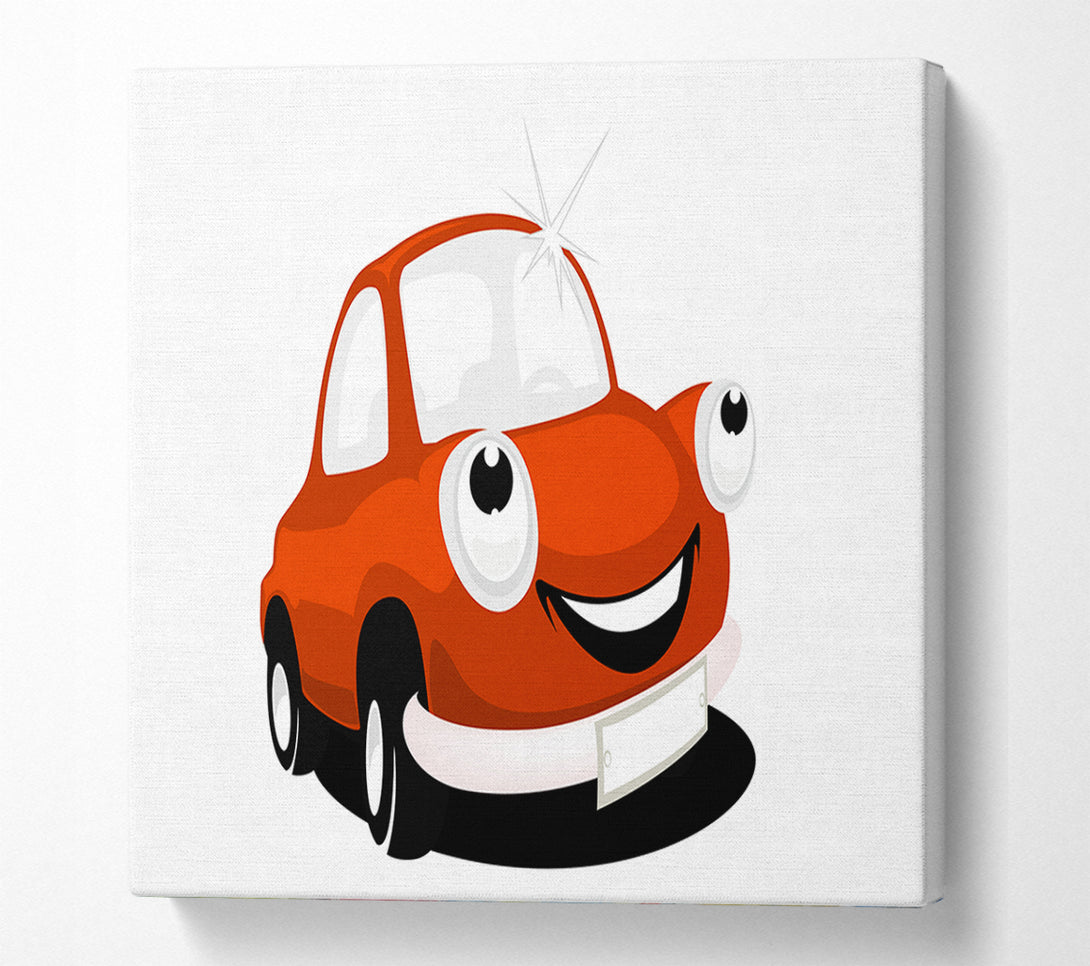  A Canvas Print of Smiling Clean Car White Canvas Print