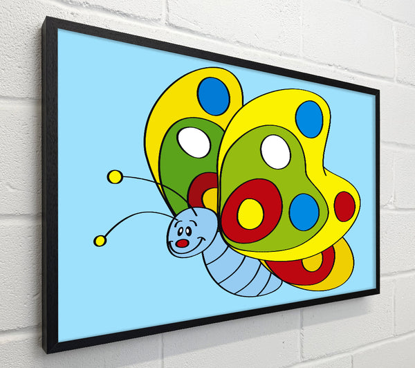 Smiling Flying Caterpilla Baby Blue