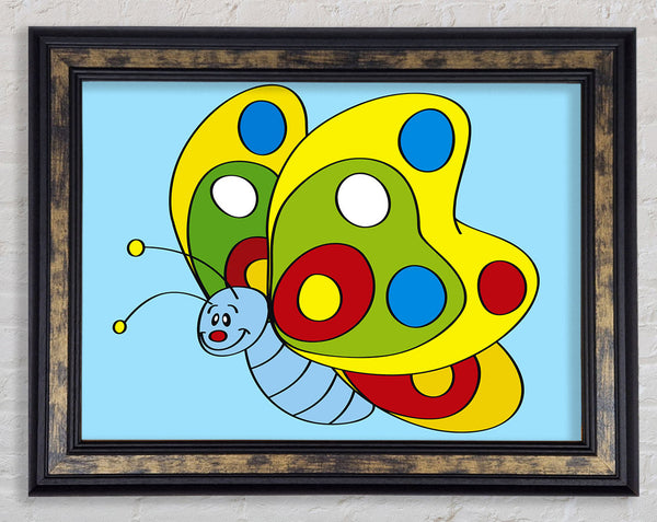 Smiling Flying Caterpilla Baby Blue