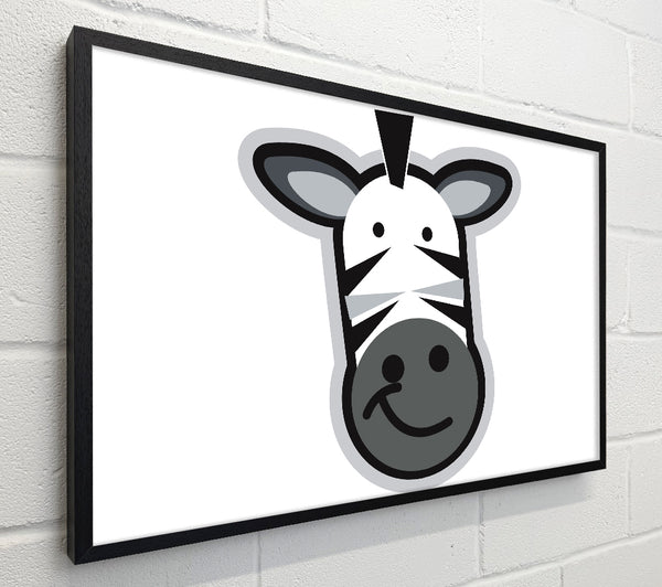 Smiling Zebra Face White